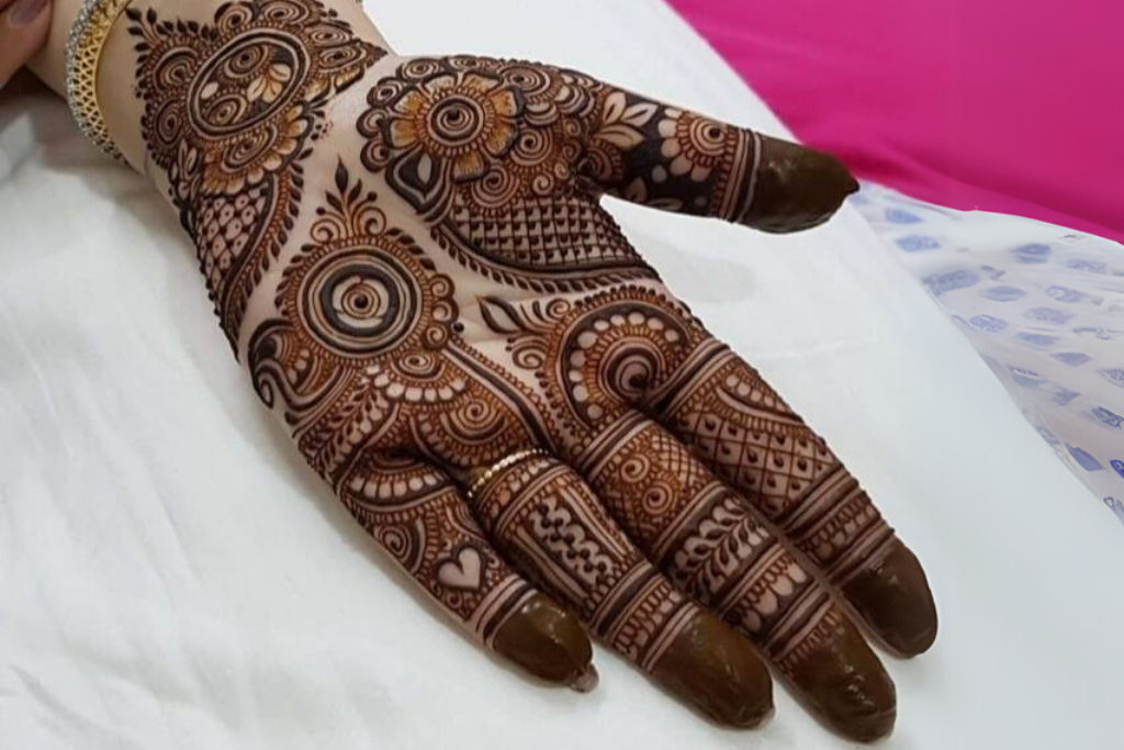 Detailed Floral Fusion Mehendi